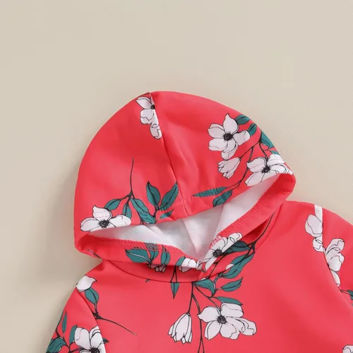 Vista 5 de Karwuiio Conjunto de 2 piezas para bebé recién nacido, sudadera con capucha y pantalones, ropa de otoño e invierno