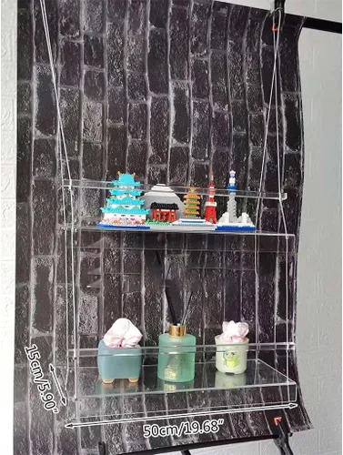 Vista 5 de Estantes acrílicos para plantas de ventana, estante de pared flotante colgante transparente, estante para macetas, estante para plantas de ventana