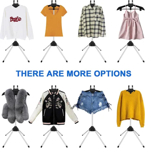 Vista 2 de Exhibidor Ajustable de Camisetas para Adultos para Vendedores, Soporte de Exhibición de Camisetas de 32-63 pulgadas, Exhibidor Portátil Colgante