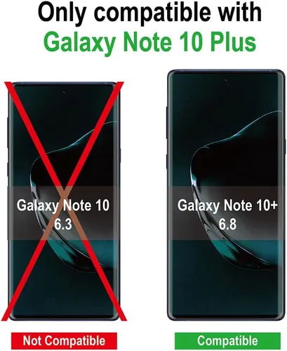 Vista 2 de AACL Protector de pantalla para Samsung Galaxy Note 10 Plus, 6.8 pulgadas, vidrio templado curvado, compatible con escáner ultrasónico de huellas