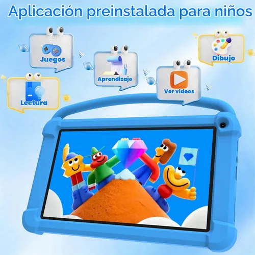 Vista 2 de Tableta para niños de 7 pulgadas, tabletas Android de cuatro núcleos para niños pequeños, tableta para niños con almacenamiento de 32 GB, 4 GB