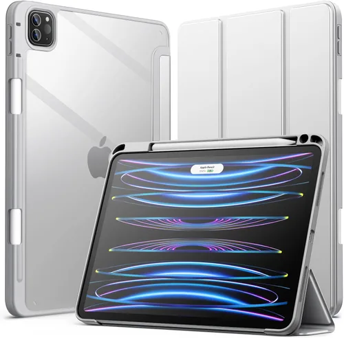 Vista 10 de JETech - Funda para iPad Pro 11" 4/3/2/1, color negro Cover for 2022/2021/2020/2018 Model, Clear Back, Pencil Holder, Slim Shockproof, Tri-Fold