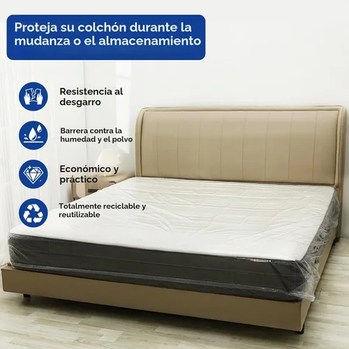 Vista 2 de TopSoon - Paquete de 2 bolsas de plástico para colchón para mudanza