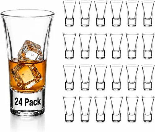 Vista 9 de Paquete de 12 vasos de chupito de 1.8 onzas a granel con base pesada, juego de vasos de chupito de medición transparentes para café, vodka, tequila
