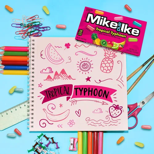 Vista 7 de Paquete de placer Mike and Ike: (6) cajas de 5 onzas, (2) Berry Blast, (2) frutas originales, (2) Tropical Typhoon