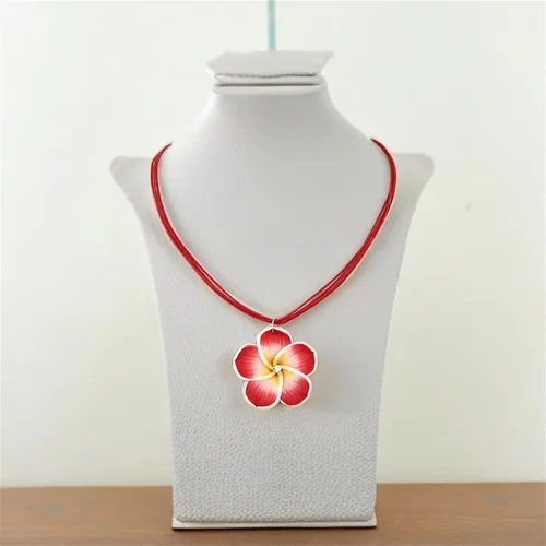 Vista 7 de Dearanswer - Juego de collar de flores, aretes colgantes, collar de cuerda de cera, dulce y elegante joyería para mujer