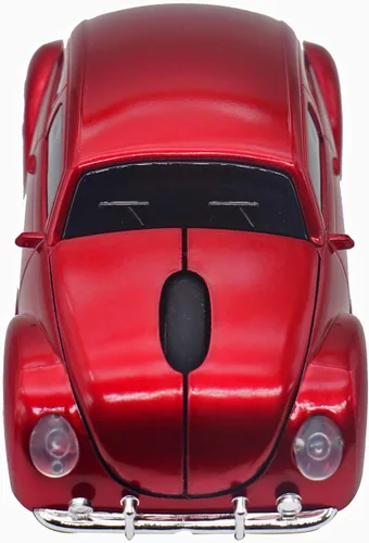 Vista 5 de Ratón inalámbrico para coche deportivo, ratón óptico 3D para computadora portátil de escritorio, ratones de computadora para JKC (rojo)