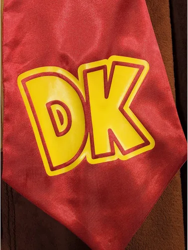 Vista 4 de Nintendo Donkey Kong - Mameluco de felpa para hombre, disfraz de burro Kong de una pieza para adultos, Kigurumi, pijama de forro polar DK y sudadera