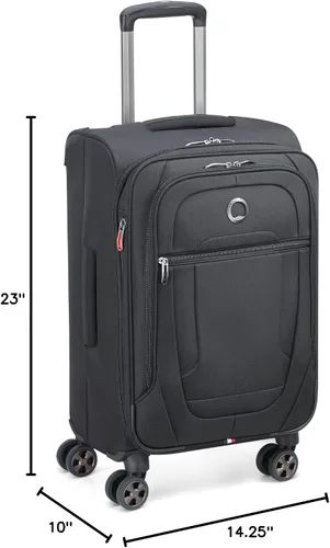 Vista 31 de DELSEY PARIS Helium DLX Softside - Maleta expandible con ruedas giratorias, azul marino, a cuadros, mediano de 25 pulgadas