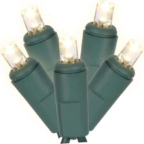 Vista 27 de Vickerman Juego de 100 luces LED GW WA Ec multicolor con LED gran angular de molde único, 36 pies