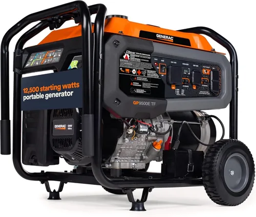 Vista 13 de Generac - Generador de gas portátil de 6,875 vatios de arranque, con EFI y kit de mango 5,500 Running Watts, Home Backup, RV Ready, Quiet, Long