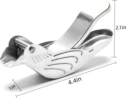 Vista 2 de Exprimidor manual de limón y lima de acero inoxidable Elegant Bird, accesorio portátil de cocina de frutas cítricas