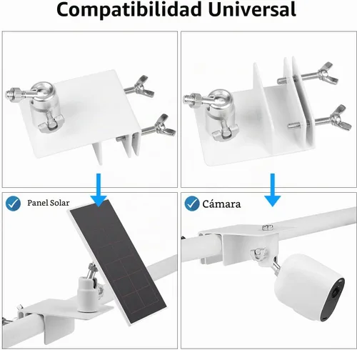 Vista 2 de Paquete de 2 soportes de canalón compatibles con el panel solar Arlo Essential, Arlo Pro 5S/Pro 4/Pro 3/Pro 2/Ultra 2/Ultra/Panel solar, ángulo
