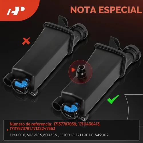 Vista 5 de Tanque de recuperación de expansión de refrigerante del motor A-Premium - Con sensor y tapa [DOHC, 6Cyl 2.2 2.5 2.8 3.0L] Compatible con BMW