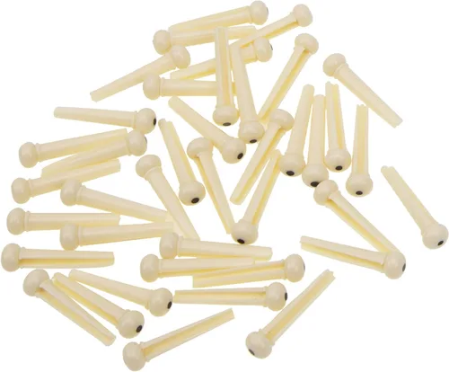 Vista 7 de 40 clavijas de plástico para guitarra acústica Yootones compatibles con piezas de repuesto de guitarra (blanco)