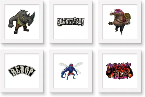 Vista 7 de Trends International Gallery Pops Nickelodeon Teenage Mutant Ninja Turtles: Mutant Mayhem - Paquete de arte de pared de personajes de villanos