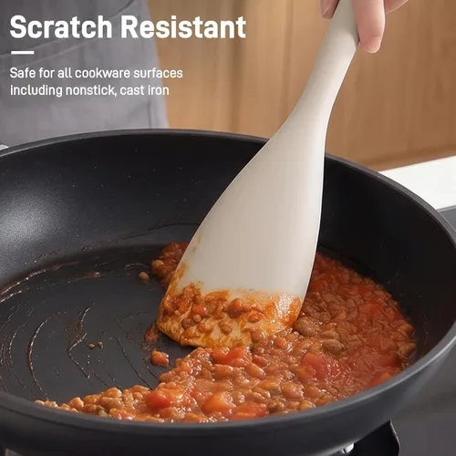 Vista 3 de Paquete de 2 espátulas de silicona para utensilios de cocina antiadherentes 2 paquete caqui