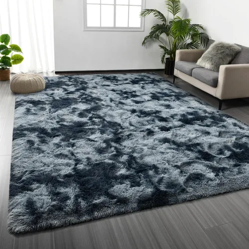 Vista 23 de Deerhoo Alfombra de Área Shag, 4 X 6 Alfombras de Felpa Suaves para Sala de Estar, Alfombra Ultra Suave Esponjosa y Peluda para Dormitorio, Alfombra