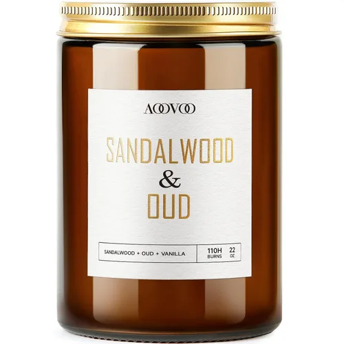 Vista 11 de AOOVOO Velas de canela de manzana, velas perfumadas de 22 onzas, vela de aromaterapia, vela de soja para el hogar perfumada