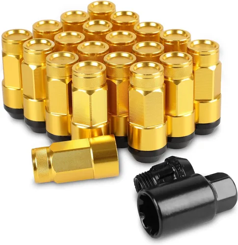 Vista 11 de 20 piezas de tuercas de llanta de extremo cerrado M12X1.5 para llantas de rueda + casquillo (negro)