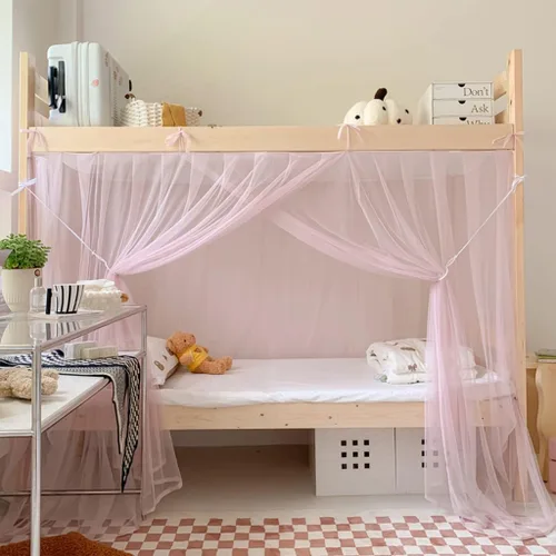 Vista 11 de 4 postes esquineros para dormitorio de estudiantes, litera, mosquitera, mosquitera, cortinas de cama para estudiantes, dormitorio, escuela
