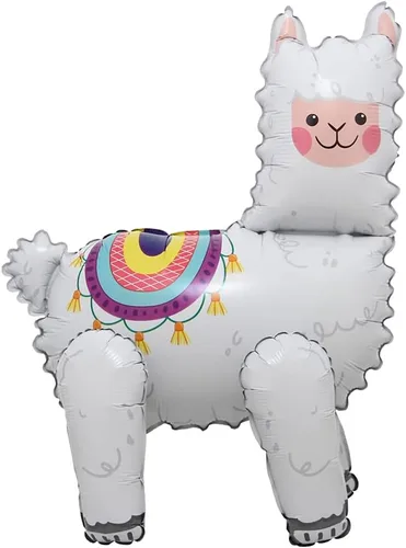 Vista 4 de Globos 4D para caminar con temática de animales de aluminio, león, panda, alpaca, ballon, selva, bosque, zoológico, suministros para fiesta