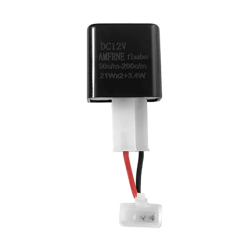 Vista 2 de AMFRNE Relé de intermitente LED electrónico ajustable de 2 pines para motocicletas, solución de hiperflash para señal de giro, kit de conectores