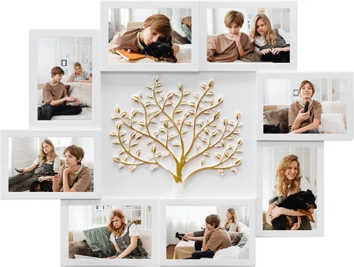 Vista 10 de Jerry & Maggie Marcos de fotos de collage para decoración de pared para el hogar, marcos de fotos de árbol familiar para pared, marco de fotos de 4