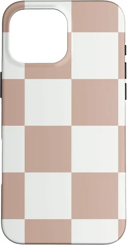 Vista 19 de Brown and White Classic Checkered Big Checkerboard Case for iPhone 17
