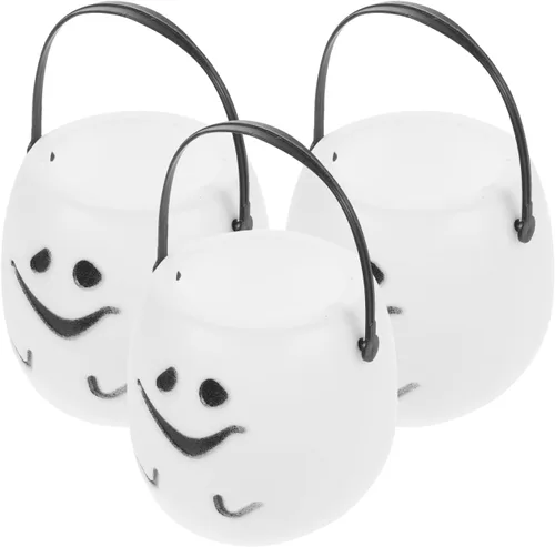 Vista 11 de Cubo de caramelos de calabaza mini cesta de dulces de Halloween con asa para golosinas de fiesta y niños truco o trato
