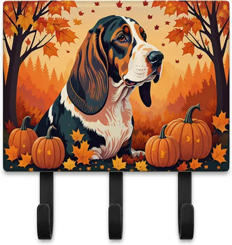 Vista 39 de Affenpinscher - Correa de otoño o llavero Affenpinscher Fall artwork on ceramic tile with three steel hooks for keys, leashes, towels
