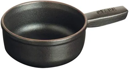 Vista 7 de Staub Mini olla de fondue de queso de hierro fundido de 12 onzas, negro mate, fabricada en Francia