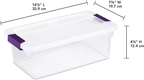 Vista 4 de Sterilite Caja de almacenamiento con cierre de 6 cuartos de galón ClearView, contenedor apilable de plástico con tapa de cierre, contenedor