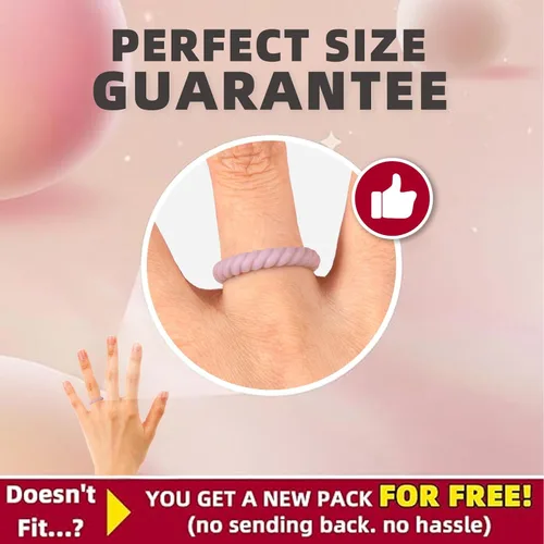 Vista 2 de Egnaro Women's Braided Silicone Wedding Ring, Stylish Stackable Rubber Band