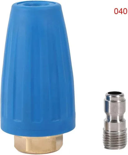 Vista 2 de Boquilla Turbo, 1/4 "de conexión rápida de alta presión limpiador limpiador accesorio de pulverización de turbina giratoria boquilla 3000Psi (040)