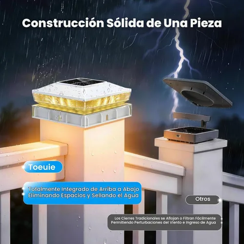 Vista 5 de Paquete de 12 luces solares para postes de madera/vinilo de 4 x 4 Blanco