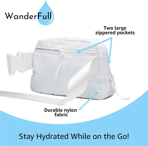 Vista 3 de WanderFull HydroBeltbag - Riñonera con soporte extraíble para botella de agua - Riñoneras de moda para mujer - Riñonera con portador de botella