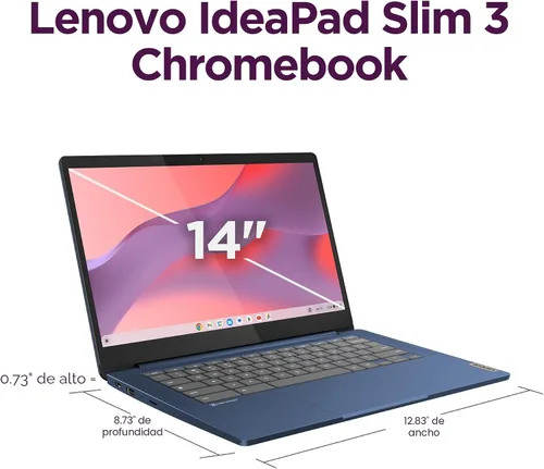 Vista 8 de Lenovo IdeaPad Slim 3 Chromebook - 2024 - Laptop ligero - Altavoces Waves MaxxAudio® - Pantalla HD de 14" - Cámara HD 720p - 4GB de memoria - 64GB