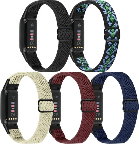 Vista 11 de enkic Bandas elásticas de nailon solo compatibles con correas Fitbit Luxe para mujeres y hombres, correa deportiva transpirable ajustable