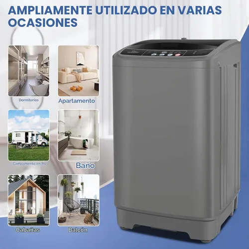 Vista 7 de Nictemaw - Lavadora portátil de 17.8 libras con bomba de drenaje, 2.4 pies cúbicos