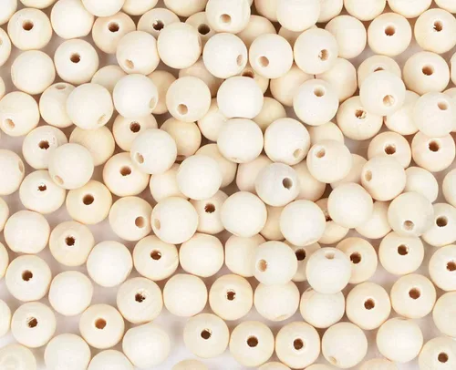 Vista 7 de 500 piezas de cuentas de madera de 8 mm, cuentas de madera natural sin pintar, cuentas de madera sueltas para manualidades, decoraciones y bricolaje