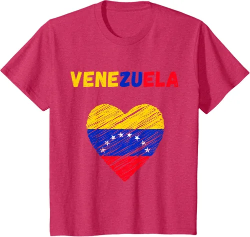 Vista 84 de Camiseta con la bandera venezolana con corazón de Venezuela, Negro