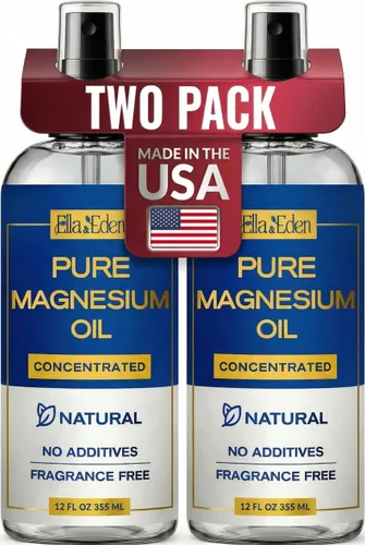 Vista 9 de Ella & Eden Spray de aceite de magnesio puro, magnesio tópico de 12 onzas para pies, sueño, relajación muscular, calambres en las piernas, natural