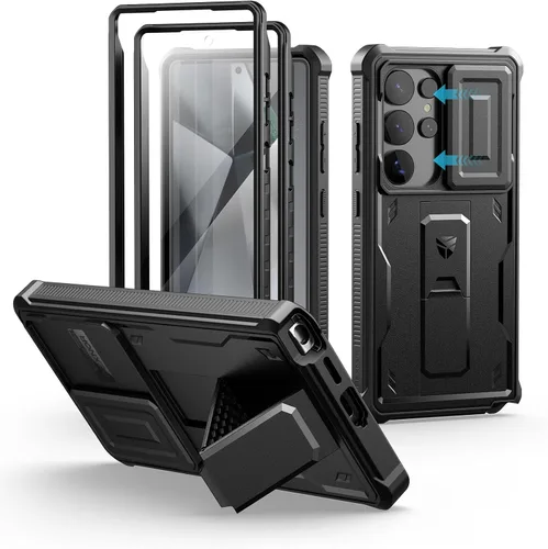 Vista 52 de Dexnor Funda para Samsung Galaxy S24 con Cubierta Deslizante Integrada para Cámara y Protector de Pantalla y Soporte, Funda Resistente a los Golpes