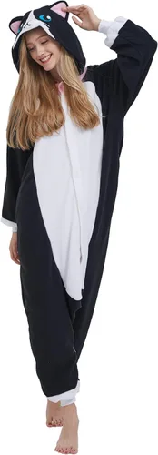 Vista 4 de SimZoo Pijama de animal para adultos, disfraz de cosplay de animales para hombres y mujeres, ropa de dormir unisex de una sola pieza