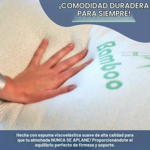 Vista 4 de Almohadas de Rayón Derivado de Bambú Tamaño Estándar - [Ajustable] Espuma Viscoelástica Triturada para Dormir - Funda de Almohada Refrescante