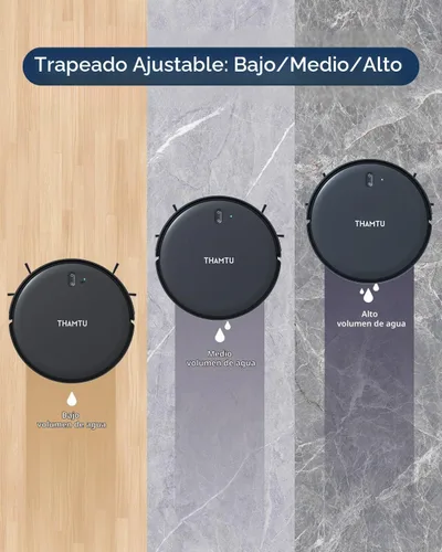 Vista 5 de Robot aspirador, súper delgado y potente robot de aspiración, aspiradora robótica de carga automática, limpia suelos duros para alfombras de pelo