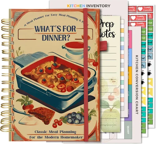 Vista 12 de Life & Apples Planificador de Comidas con Lista de Compras – Menú Semanal Sin Fecha y Cuaderno de Preparación de Comidas, Planificador de Cocina