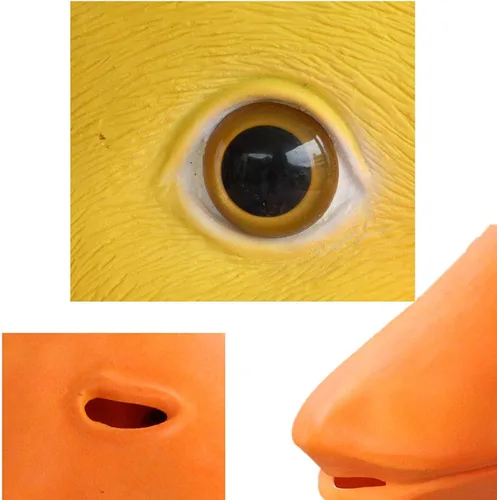 Vista 6 de PartyHop - Máscara de pato amarillo - Máscara de látex de Halloween de cabeza completa