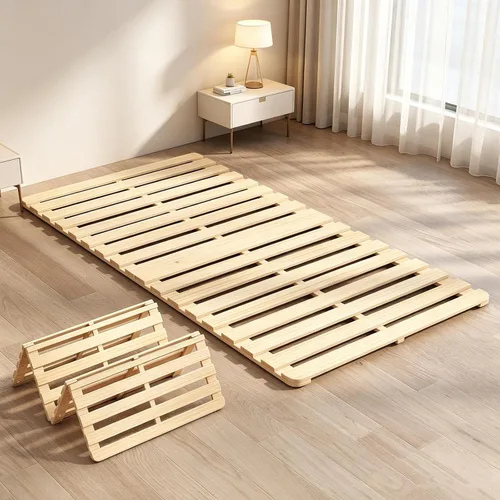 Vista 9 de LILYPELLE Base de cama de piso, marco de cama plegable de tatami, placa de cama transpirable a prueba de humedad, cama japonesa de suelo, marco